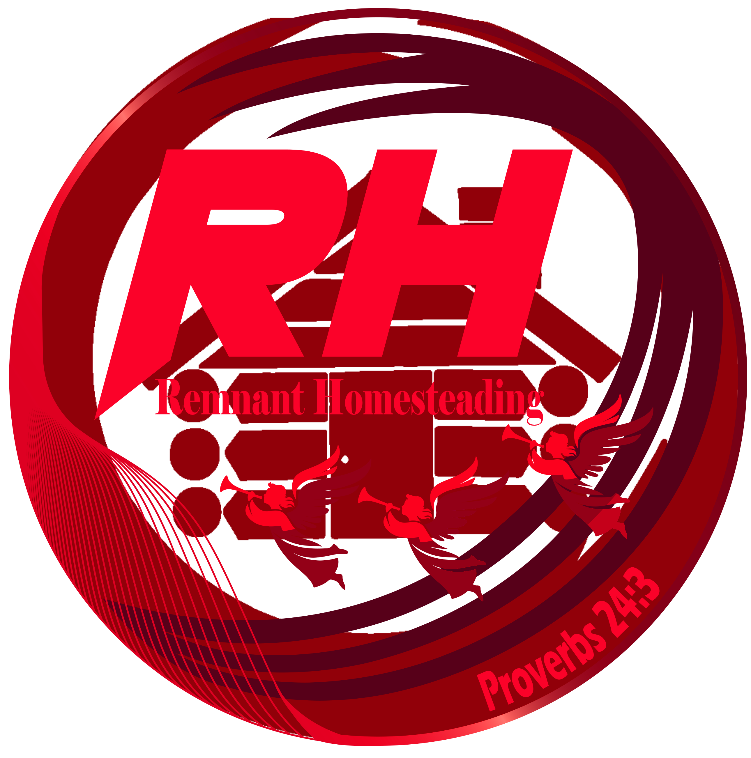 Red logo RHome cabin transparant inside square